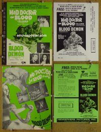 g518 MAD DOCTOR OF BLOOD ISLAND/BLOOD DEMON vintage movie pressbook '68