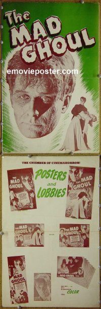 g521 MAD GHOUL vintage movie pressbook R40s Universal horror, Turhan Bey