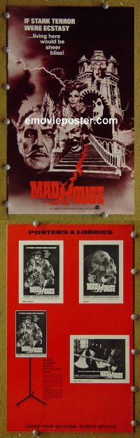 g526 MADHOUSE vintage movie pressbook '74 Vincent Price, Peter Cushing