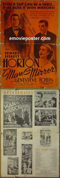 g535 MAN IN THE MIRROR vintage movie pressbook '37 Edward Everett Horton