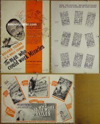 g539 MAN WHO COULD WORK MIRACLES vintage movie pressbook '36 H.G. Wells