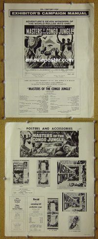 g556 MASTERS OF THE CONGO JUNGLE vintage movie pressbook '60 Africa!