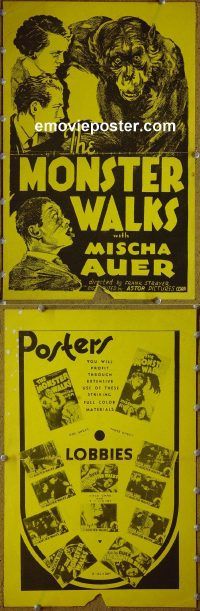 g574 MONSTER WALKS vintage movie pressbook R38 Mischa Auer