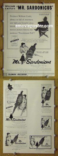 g578 MR SARDONICUS vintage movie pressbook '61 William Castle