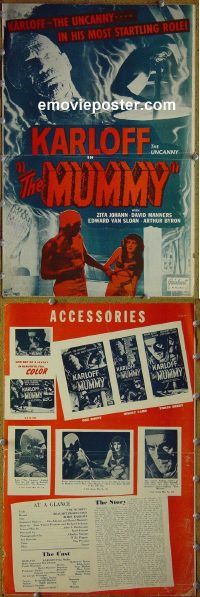 g579 MUMMY vintage movie pressbook R51 Boris Karloff, Universal horror!
