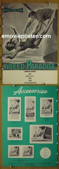 g599 NAKED PARADISE vintage movie pressbook '57 Beverly Garland, Denning