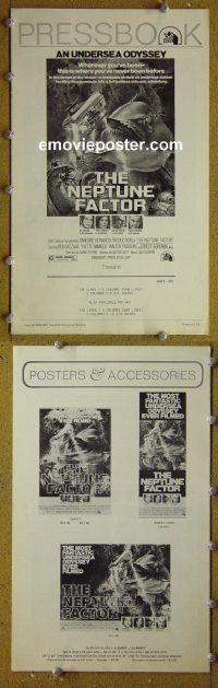 g605 NEPTUNE FACTOR vintage movie pressbook '73 Borgnine