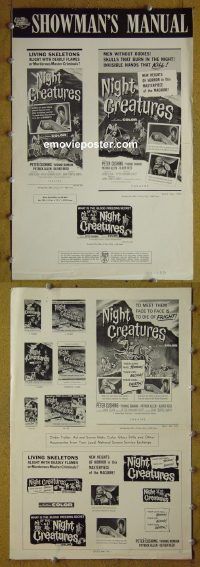 g609 NIGHT CREATURES vintage movie pressbook '62 Hammer, Peter Cushing