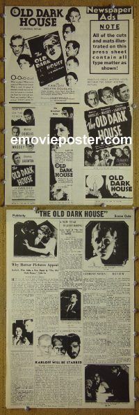 g618 OLD DARK HOUSE vintage movie pressbook '32 Boris Karloff