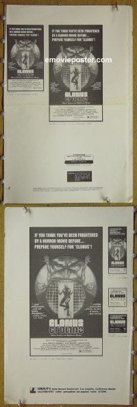 g622 PARTS: THE CLONUS HORROR vintage movie ad supplement '78 sci-fi!
