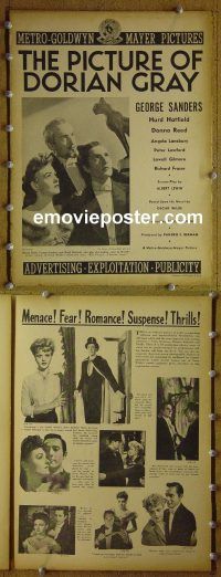 g627 PICTURE OF DORIAN GRAY vintage movie ad section '45 Hurd Hatfield