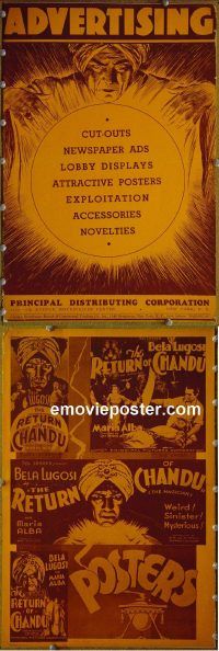 g640 RETURN OF CHANDU vintage movie pressbook '34 Bela Lugosi