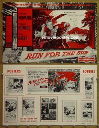 g652 RUN FOR THE SUN vintage movie pressbook '56 Richard Widmark, Jane Greer
