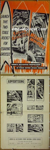 g657 SATAN'S SATELLITES/MISSILE MONSTERS vintage movie pressbook '58