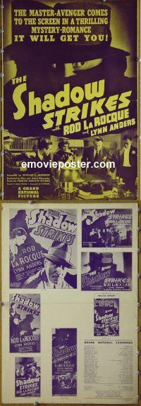 g665 SHADOW STRIKES vintage movie pressbook '37 Rod La Rocque