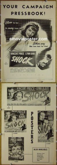 g667 SHOCK vintage movie pressbook '45 Vincent Price, Lynn Bari