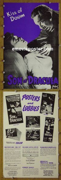 g674 SON OF DRACULA vintage movie pressbook R48 Lon Chaney Jr.