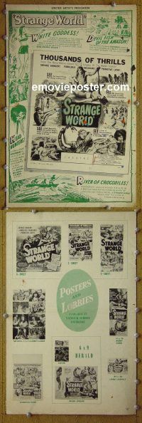 g688 STRANGE WORLD vintage movie pressbook '52 Franz Eichhorn