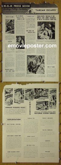g696 TARZAN ESCAPES vintage movie pressbook '36 Johnny Weissmuller, O'Sullivan