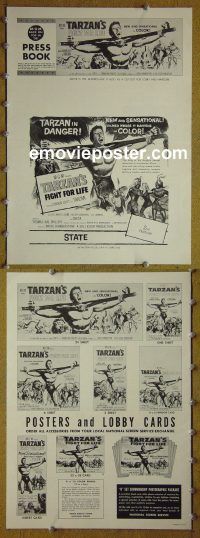 g697 TARZAN'S FIGHT FOR LIFE vintage movie pressbook '58 Gordon Scott