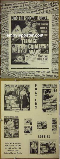 g700 TEEN-AGE CRIME WAVE vintage movie pressbook '55 bad girls!