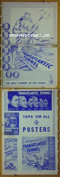 g711 TRANSATLANTIC TUNNEL vintage movie pressbook '35 Richard Dix