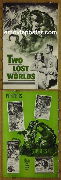 g714 TWO LOST WORLDS vintage movie pressbook '50 Norman Dawn, James Arness