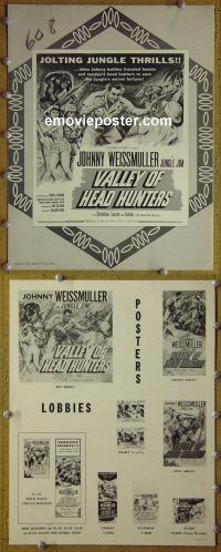 g724 VALLEY OF THE HEADHUNTERS vintage movie pressbook '53 Johnny Weismuller