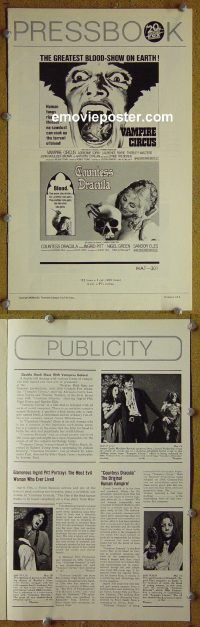g728 VAMPIRE CIRCUS/COUNTESS DRACULA vintage movie pressbook '72 horror!