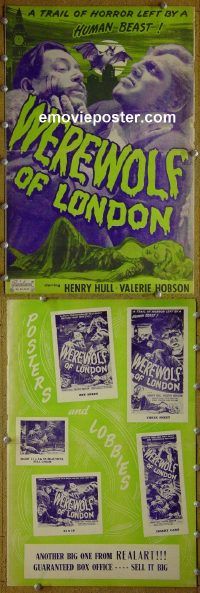 g741 WEREWOLF OF LONDON vintage movie pressbook R40s Universal horror!