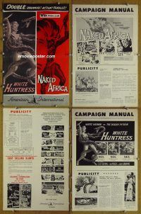 g743 WHITE HUNTRESS/NAKED AFRICA vintage movie pressbook '57 jungle thrills!