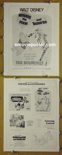 g751 WINNIE THE POOH & TIGGER TOO vintage movie pressbook '74 Disney