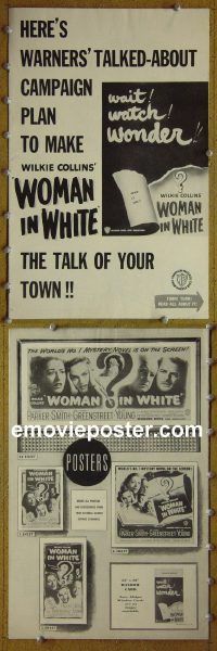 g753 WOMAN IN WHITE vintage movie pressbook '48 Eleanor Parker