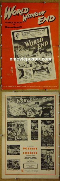 g754 WORLD WITHOUT END vintage movie pressbook '56 Marlowe, sci-fi!