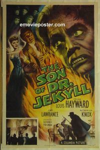 f720 SON OF DR JEKYLL one-sheet movie poster '51 Louis Hayward