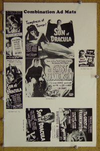 g675 SON OF DRACULA/GHOST OF FRANKENSTEIN vintage movie pressbook ad supplement '43