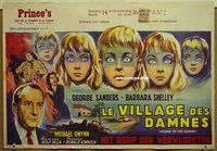 h057 VILLAGE OF THE DAMNED Belgian movie poster '60 George Sanders