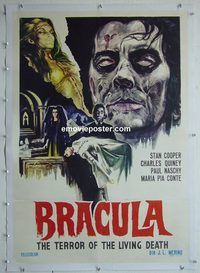h048 BEYOND THE LIVING DEAD linen Italian one-sheet movie poster '74 Bracula!