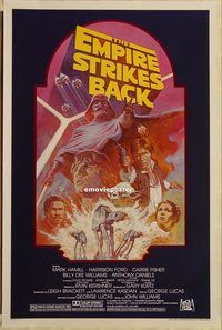 h186 EMPIRE STRIKES BACK 1sh movie poster R82 George Lucas, Ford
