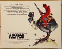 h154 WIZARDS half-sheet movie poster '77 Ralph Bakshi, William Stout art