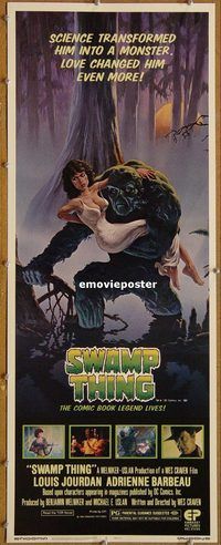 h104 SWAMP THING insert movie poster '82 Wes Craven, D.C. Comics!
