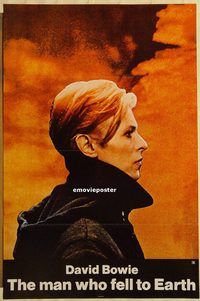 h193 MAN WHO FELL TO EARTH teaser one-sheet movie poster '76 David Bowie