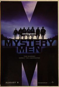 h264 MYSTERY MEN DS teaser one-sheet movie poster '99 Ben Stiller, Garofalo