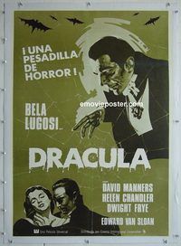 h044 DRACULA linen Spanish movie poster R70s Bela Lugosi