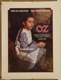 h071 RETURN TO OZ photo teaser special movie poster '85 Disney