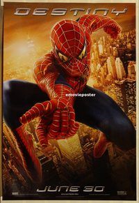 h279 SPIDER-MAN 2 DS 'Destiny' teaser one-sheet movie poster '04 Tobey Maguire