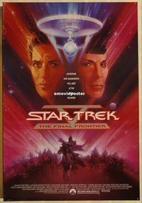 h323 STAR TREK 5 one-sheet movie poster '89 The Final Frontier