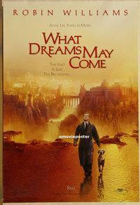 h298 WHAT DREAMS MAY COME DS teaser one-sheet movie poster '98 Robin Williams