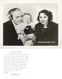 j904 JACK BENNY vintage 8x10 still '30s with wife & daughter at mike!