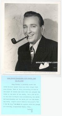 j322 IF I HAD MY WAY vintage 8x10 still '40 Bing Crosby w/cool pipe!